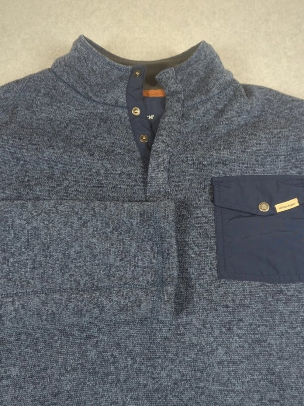 Woolrich Sweater Men's Large 1/4 Snap Fleece Pullover Outdoor Hiking